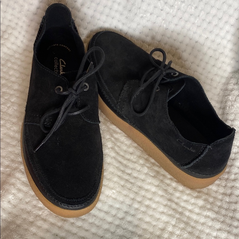 Clarks Collection Black Suede Leather Shoes - image 1